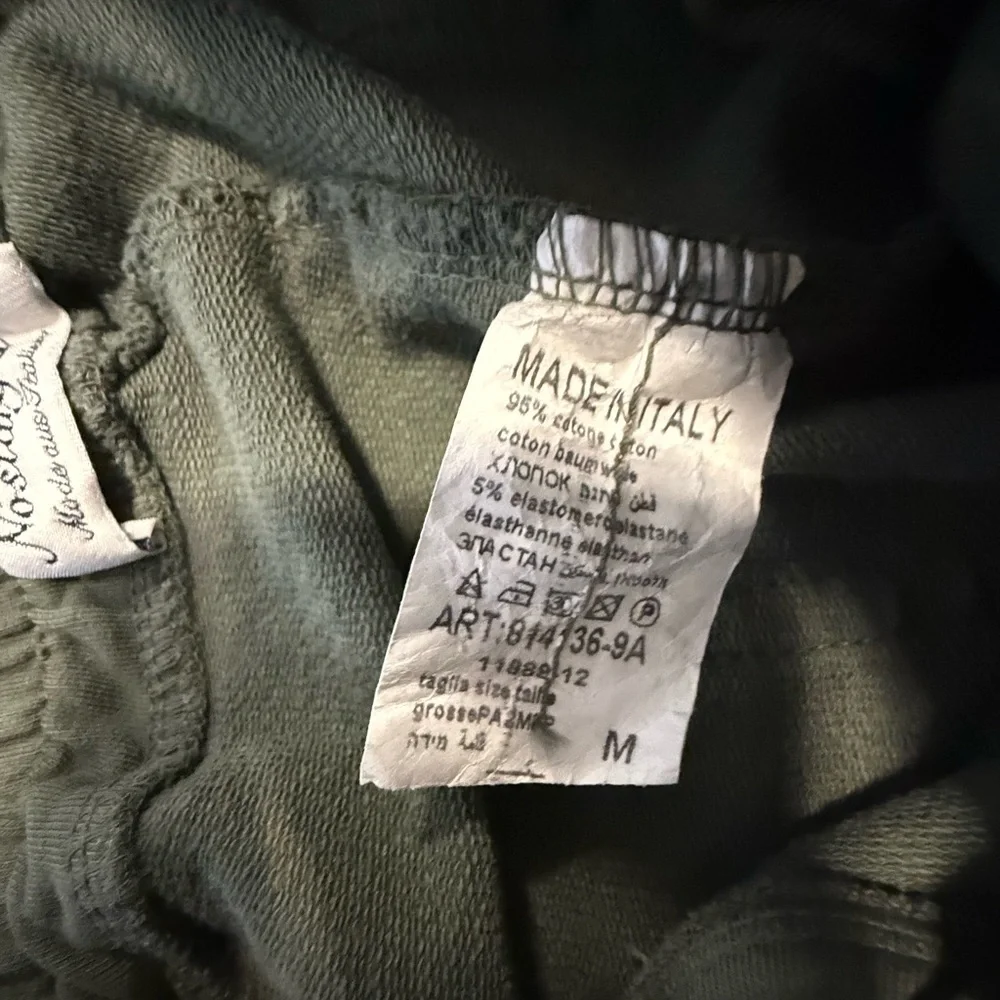 Nostalgia Italian army green joggers zip pockets SZ M - Picture 5 of 10